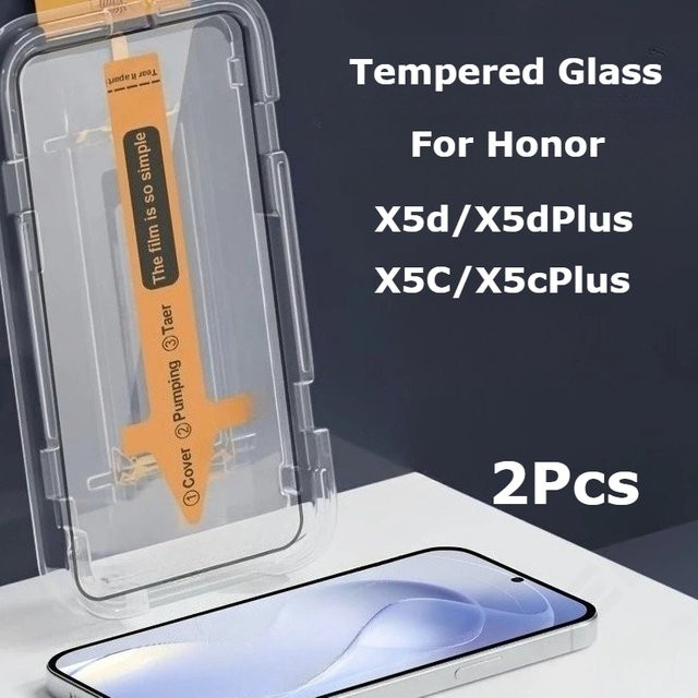 2 Stück Honor X5d X5D+ X5C X5C Plus Displayschutzfolien aus gehärtetem Glas, transparent, kratzfest - Bild 1