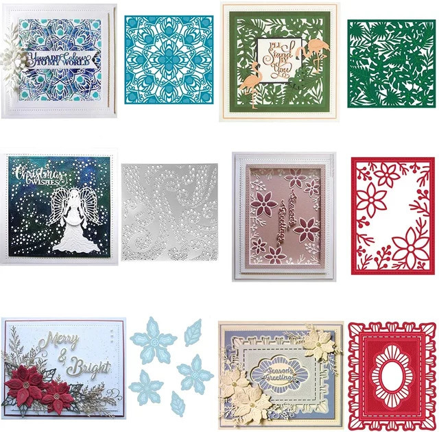 Stanzformen mit tropischen Blättern und Stardust-Hintergrund für Scrapbooking und DIY-Kartenbasteln - Bild 1