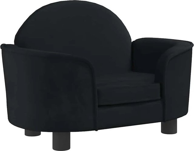 vidaXL Hundebett Sofa aus Samt in Schwarz, B/T/H: 66 x 40 x 45 cm - Bild 1