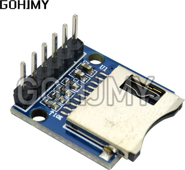 GOHJMY Micro SD Speichererweiterungsplatine Mini TF Karte Memory Shield Modul mit Pins, Blau, 5 Stück - Bild 1