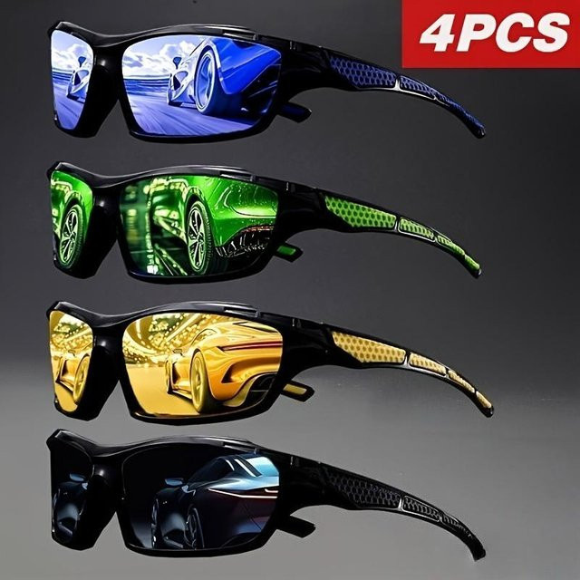 Yiran Sportsonnenbrille, rechteckig, Vollrand, Kunststoff, multicolour - Bild 1