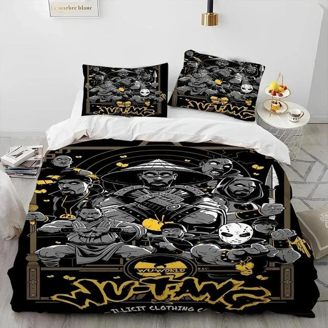 Bettwäsche-Set Wu-Tang Clan Hip Hop Musikband von JMG Household Supplies in Schwarz, B/H: 140 x 210 cm - Bild 1