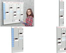PAPERFLOW Wand-Büroplaner mit 20 Fächern in A4, Erweiterungselement, grau, aus kratz- und schlagfestem Polystyrol - Bild 1