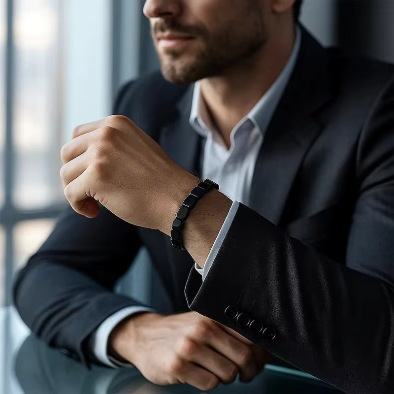 farsighted star Armband, Hämatit, Schwarz, Herren - Bild 2
