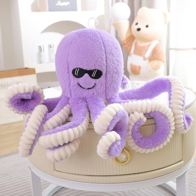 Oktopus Puppe Plüschtier, violett, 40cm - Bild 1