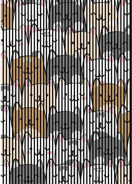 FN Acustico Akustikplatte Kitty 1 aus PET und MDF in Bunt, H x B x T: 2.400 x 1.693 x 19 mm - Bild 1