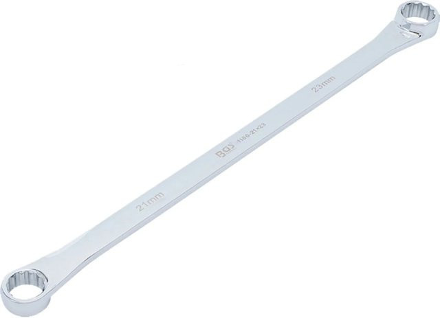 BGS Doppel-Ringschlüssel extra lang aus Chrom-Vanadium in Silber SW 21 x 23 mm - Bild 1