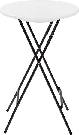 DELUKE Stehtisch ULLA Bistrotisch aus Kunststoff und Metall in Weiß, Höhe: 105 cm, Breite: 60 cm, Tiefe: 60 cm