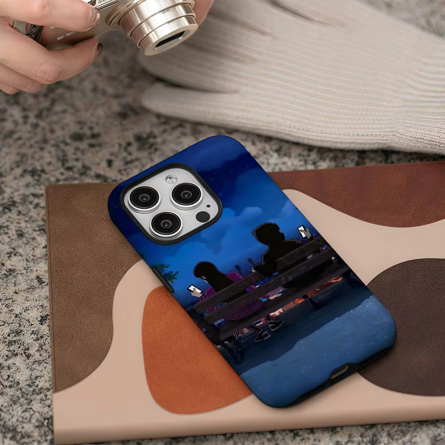 B-Beny Jr Lowflyer Handyhülle für iPhone 12 bis 17 Pro Max Plus, glänzende HD-Doppelschicht-Flüssigkeitshartschale in Weiß und Blau - Bild 4