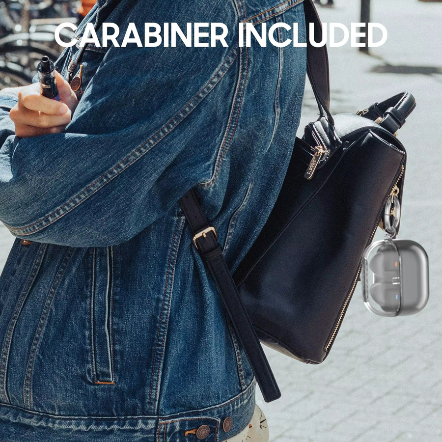Transparente Glitzer-Schutzhülle für Samsung Galaxy Buds 3 und Buds 3 Pro inklusive Karabiner - Bild 4