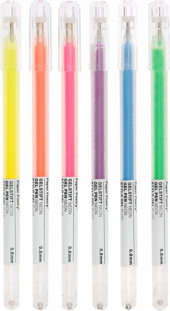Rico Design Paper Poetry Gelstifte Neon Multicolour 6 Stück 0,8 mm - Bild 1