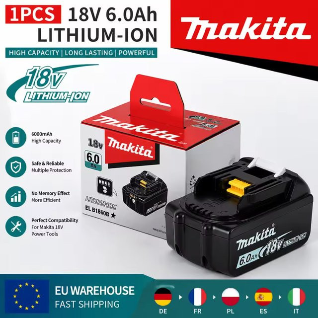 Makita Lithium-Ionen-Akku 18 V, 6,0 Ah, Schwarz - Bild 1