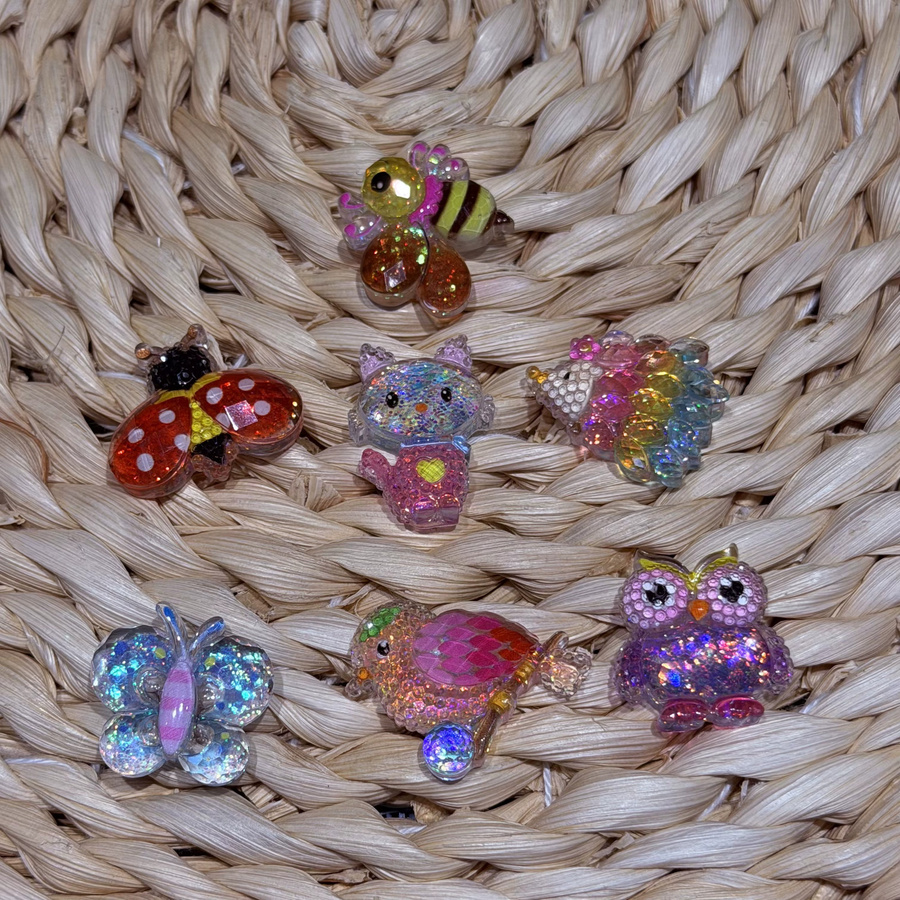 Happye&TiTi 7-teiliges Set Charms, Harz, Eule, Katze, Schmetterling - Bild 2