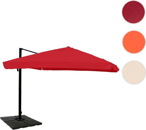 MVG Gastronomie-Ampelschirm MVG-A96 in Rot mit Schirmständer, 360 Grad drehbar, B: 400 cm, T: 300 cm - Bild 1