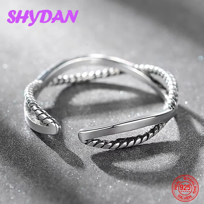 SHYDAN Ringe, 925 Silber, Vintage, Geometrisch, Damen - Bild 3