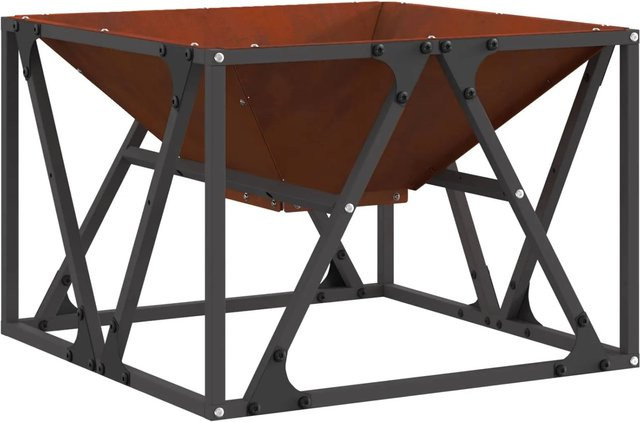 vidaXL Feuerstelle aus Wetterfeststahl in Braun B/T/H: 50 x 50 x 35 cm - Bild 1
