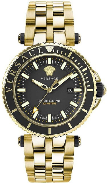 Versace Armbanduhr, Quarz, Edelstahl, Schwarz, 46 mm, Herren - Bild 1