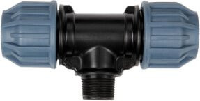 floraworld PP-T-Rohr-Verschraubung AG 19mm (3/4 Zoll) für 25mm Rohr aus Kunststoff - Bild 1