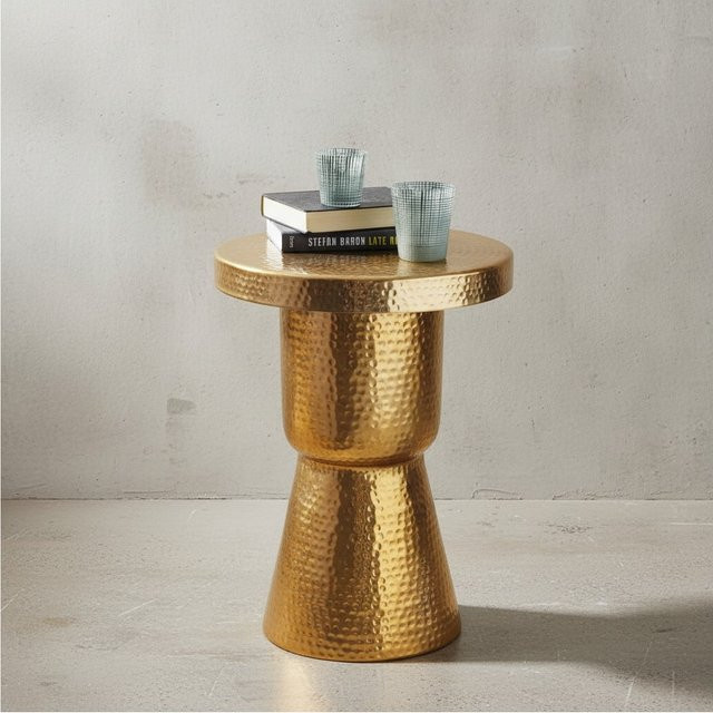 Orientalischer Dekotisch ENNS von KADIMA DESIGN aus Aluminium mit Hammerschlag-Strukturen, B/T/H: 59 x 43 x 43 cm - Bild 1