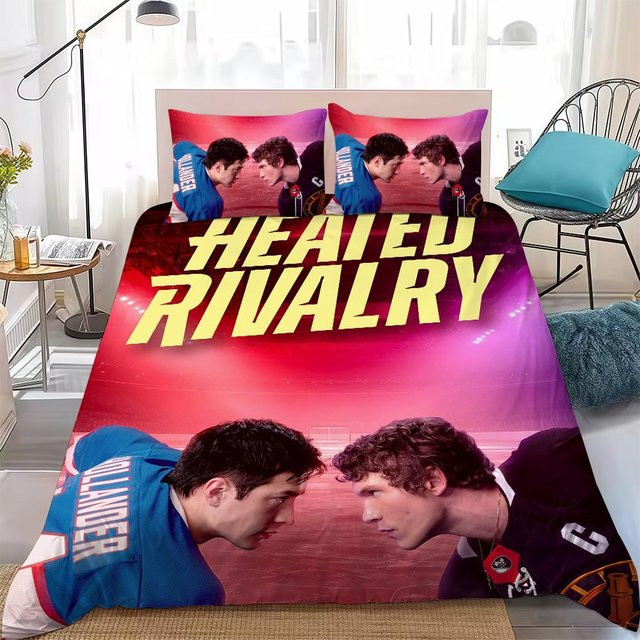Heated Rivalry Film Bettwäsche-Set aus Microfaser, 3-teilig, Multicolour, Breite: 135 cm, Länge: 200 cm - Bild 1