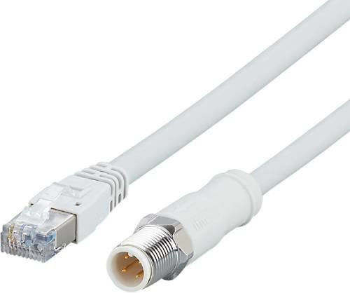 ifm Electronic Verbindungsleitung EVF554 mit Stecker, gerade, 4-polig, weiß, Länge: 20 m - Bild 1