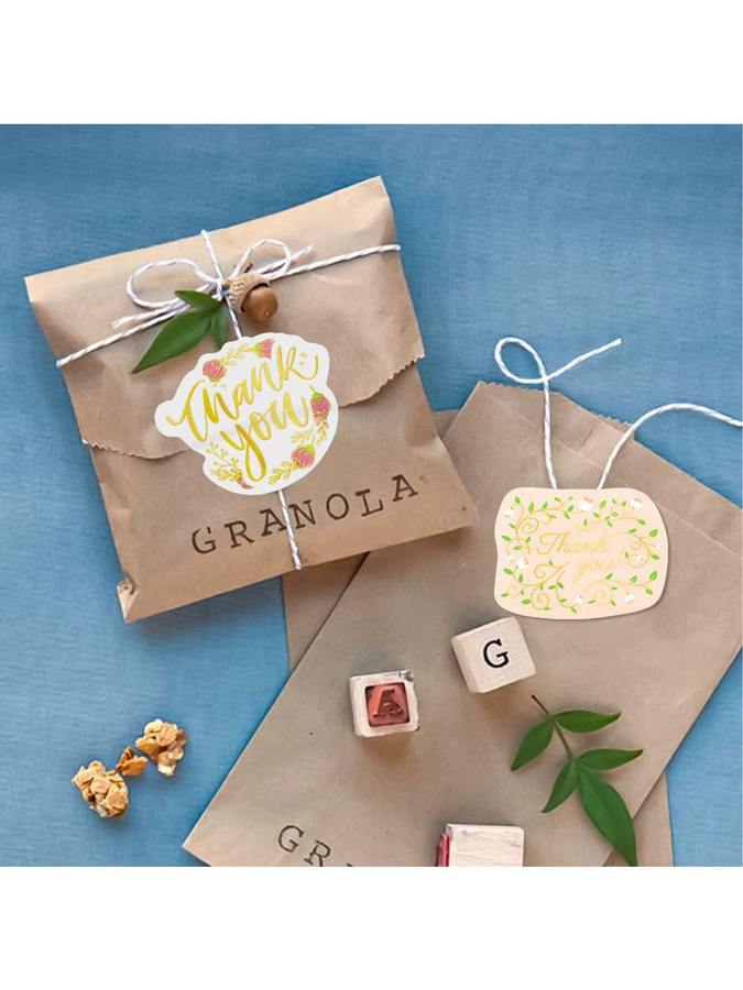 250 Stück Goldfolien-Dankeschön-Aufkleber mit 6 Designs für Verpackungen, Hochzeiten und Partygeschenke, Durchmesser: 3,81 cm - Bild 1