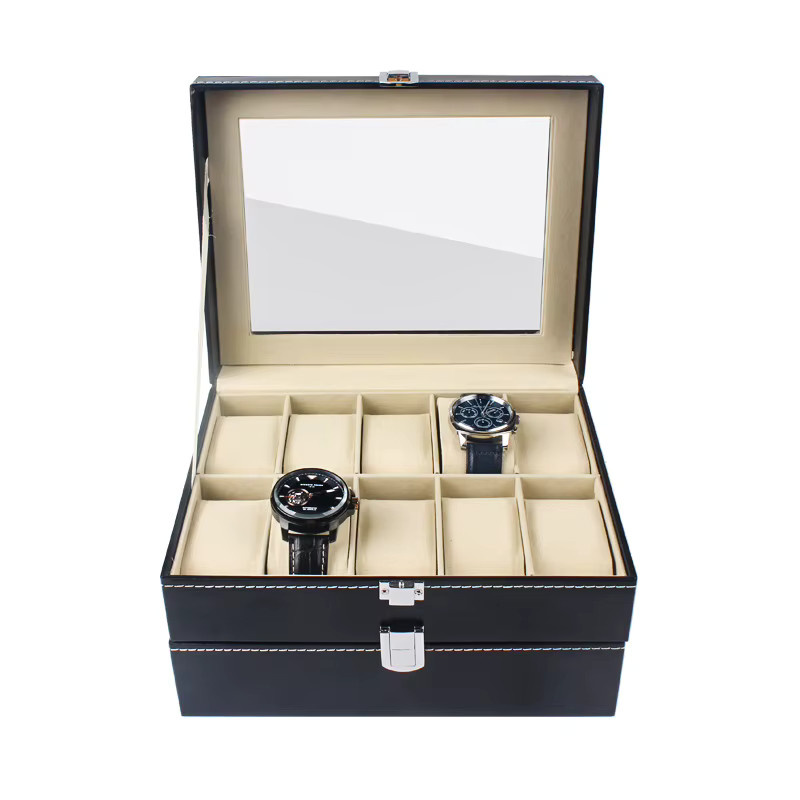 DELESYS Uhrenbox, 20 Fächer, schwarzes PU-Leder, Unisex - Bild 3