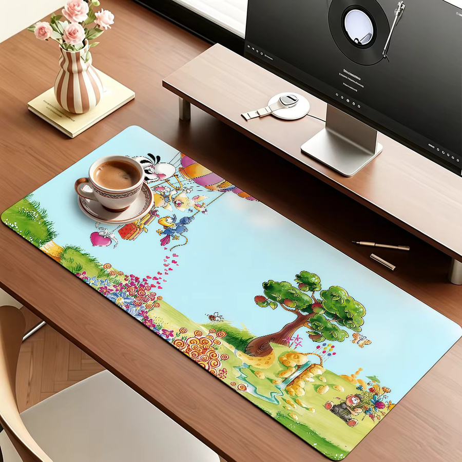 D-Diddl Cartoon Mauspad mit Ratten-Motiv, rutschfeste Schreibtischunterlage für Laptop und Gaming in Multicolour - Bild 4