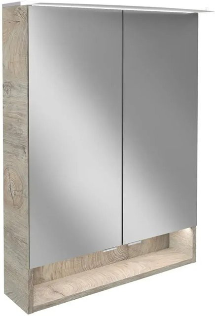 Fackelmann Spiegelschrank B.Style in Eiche Natur mit LED-Beleuchtung und Softclose-Türen, B/H/T: 60 x 81,2 x 26,3 cm - Bild 1
