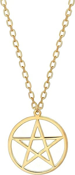konminry Halskette mit Pentagramm-Anhänger, 14 Karat vergoldeter Edelstahl, Damen - Bild 1