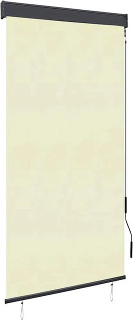 vidaXL Außenrollo aus Polyester in Cremeweiß mit Handkurbelmechanismus, Breite: 80 cm, Höhe: 250 cm - Bild 1