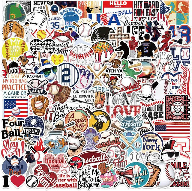 100 Stück Cartoon-Baseball-Graffiti-Aufkleber wasserdicht für DIY-Dekoration in Multicolor von AufnahmeYourLife Store - Bild 1