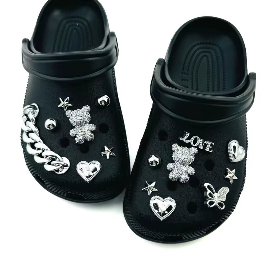 FHLDING Schuh Charm Set, Silber, Bär, Schmetterling, Herzförmig - Bild 4