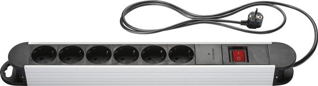 Silvercrest Aluminium-Steckdosenleiste mit 6 Steckplätzen in Silber - Bild 1