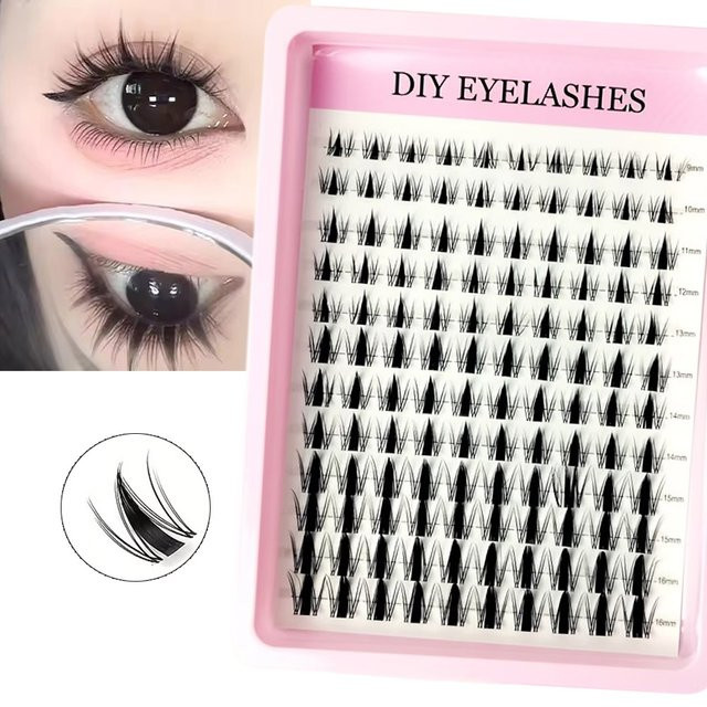 LIMEIKAI Manga-Wimpern, Black, 120 Stück, C-Curl, Natürlich - Bild 1