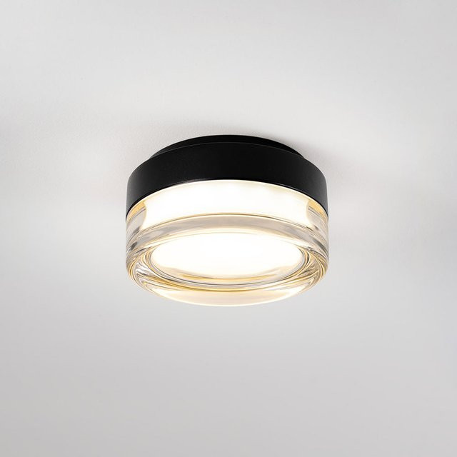 DLS Lighting Eldorado LED-Wand- und Deckenleuchte in Schwarz mit Glas, dimmbar, IP65, rund - Bild 1