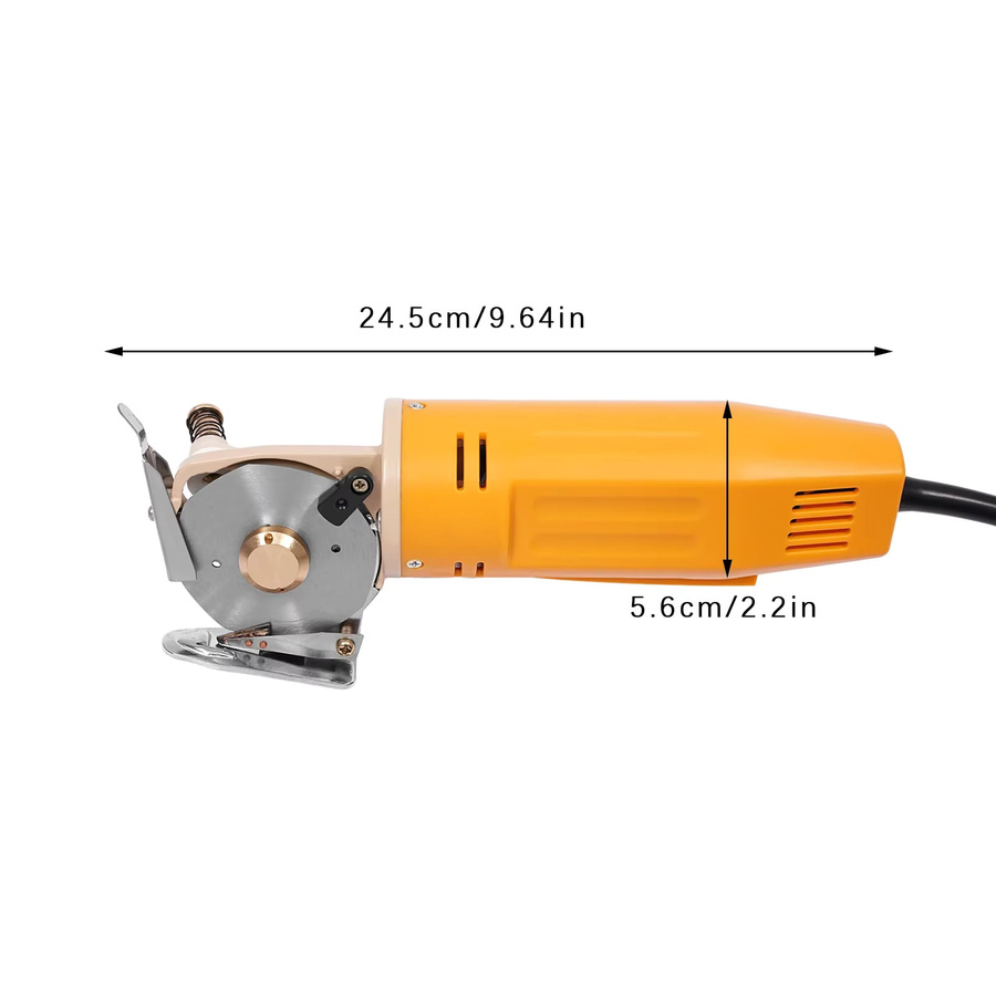 CNCEST Elektrische Stoffschere in Gelb mit 170 W Leistung, 220 V, 25 mm Schnittstärke und 1400 U/min für Stoff, Leder und Teppich - Bild 2