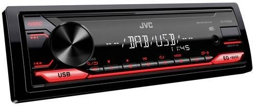 JVC KD-X182DB Autoradio mit DAB+ Tuner und Anschluss für Lenkradfernbedienung in Schwarz und Rot - Bild 2