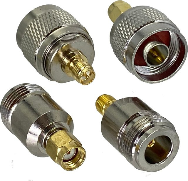Adapter N auf RP SMA Stecker und Buchse RF Koaxialstecker gerade in Silber - Bild 1
