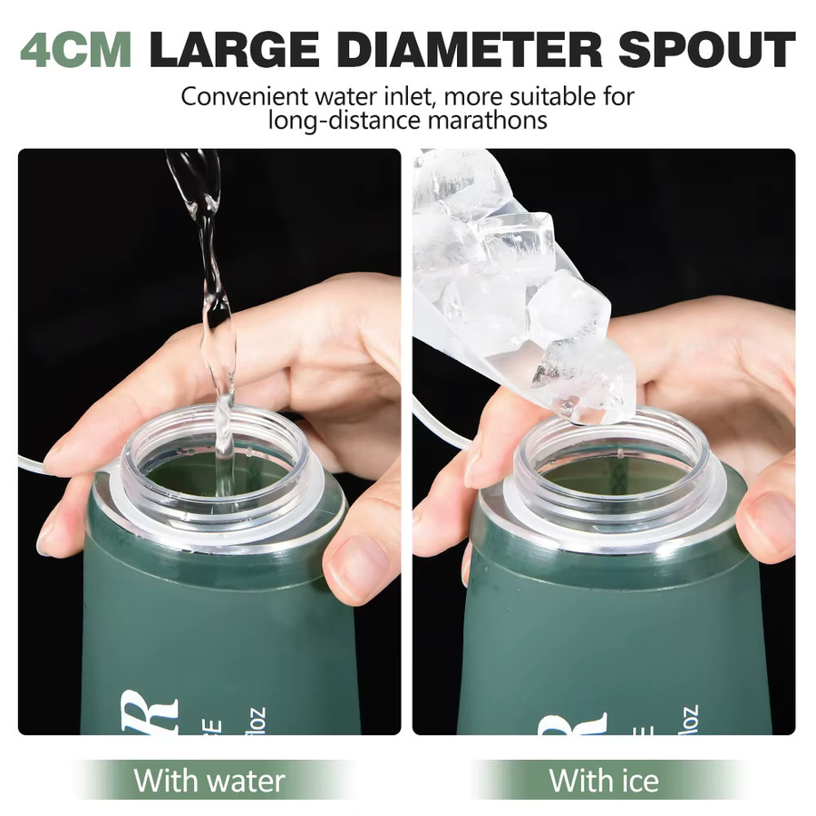 Faltbare Silikon-Wasserflasche von NEWBOLER in Grün für Outdoor, Camping und Reisen - Bild 3