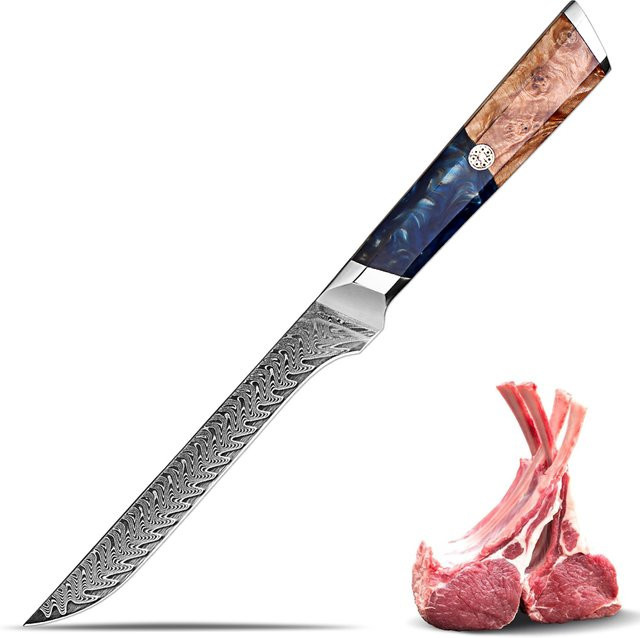 Xituo Ausbeinmesser aus Damaststahl mit Holzgriff, 15,24 cm professionelles japanisches Filetmesser in Mehrfarben - Bild 1
