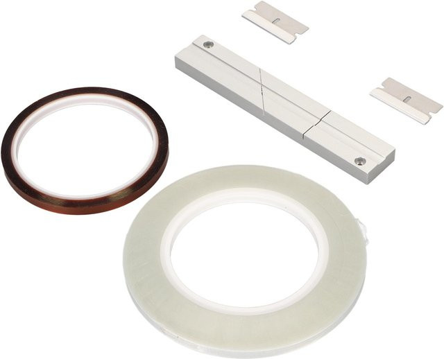 Revoxsonido Universal Spleißblock-Kit für 1, 4 und 10 Zoll Tonbandmedien in Weiß mit Spleißband und Klinge aus Aluminium - Bild 1