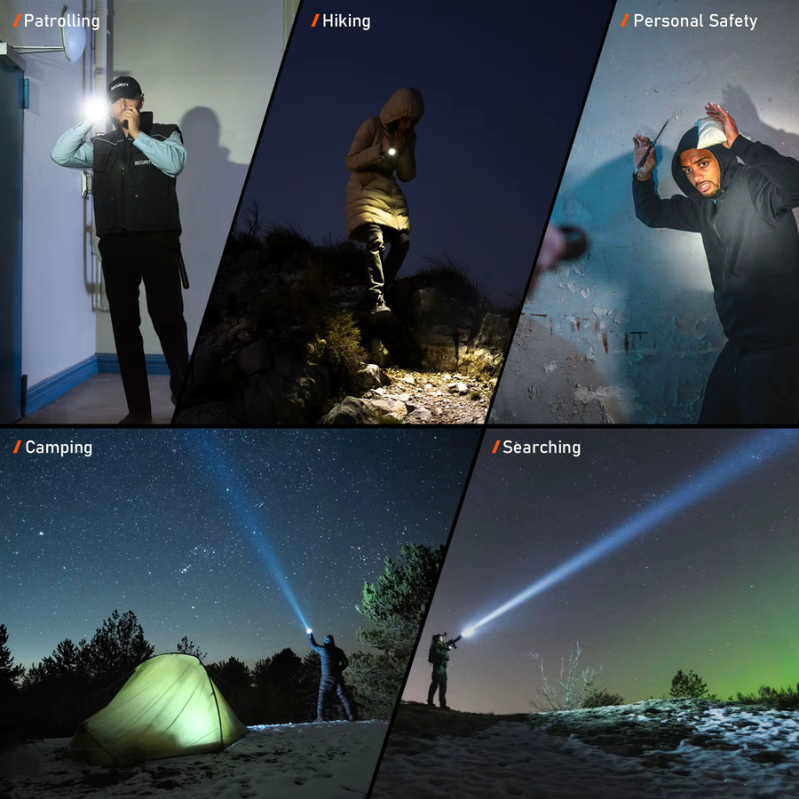 Wurkkos TD01C Taktische Taschenlampe in Schwarz mit 1800 Lumen, IPX8 Wasserdicht und Doppelschalter für Camping und Suche - Bild 2