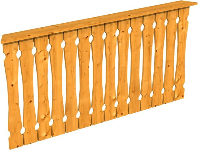 Skan Holz Balkonschalung Brüstung aus Fichte in Eiche hell, B: 180 cm, H: 96 cm - Bild 1