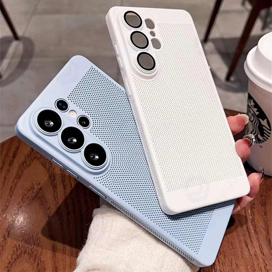 JONEHEN Mesh-PC-Hülle für Samsung Galaxy S26 S25 S24 S23 S22 Ultra S21 Plus mit Linsenschutz, dünn und matt, Blau - Bild 1