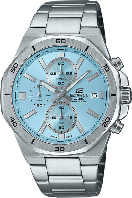 Casio Chronograph, Quarz, Edelstahl, Blau, 44 mm, Herren - Bild 1