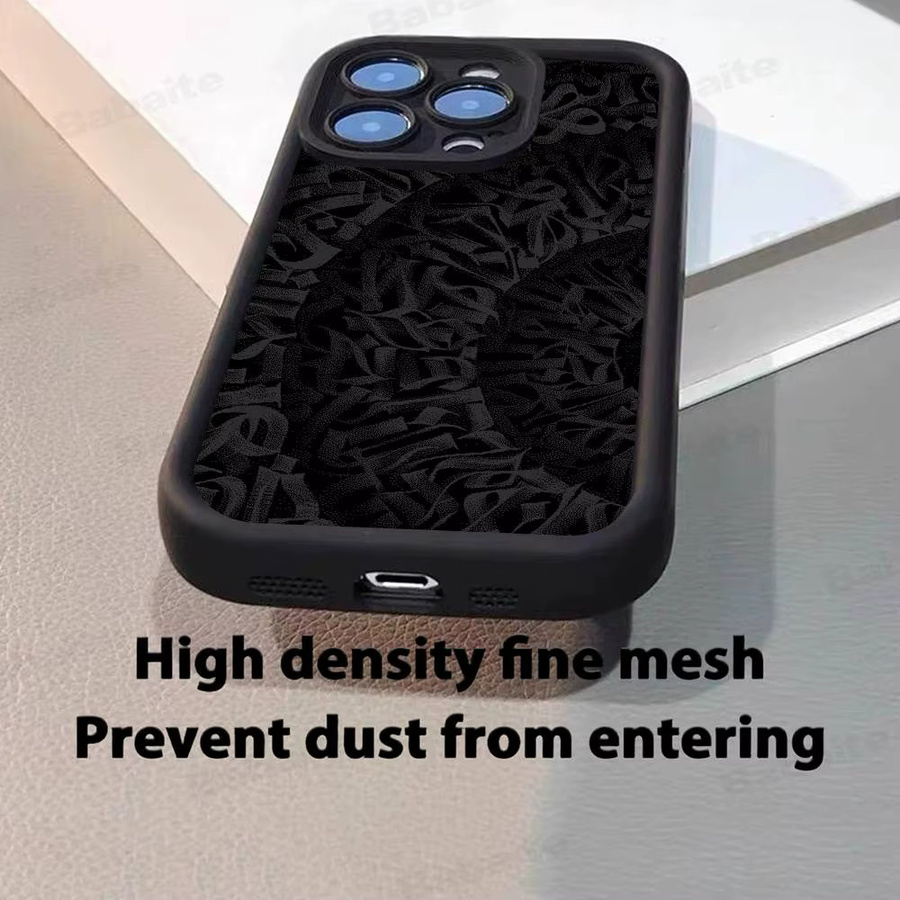 Pokras Totem Design Lampas Art Graffiti Handyhülle aus Silikon für Apple iPhone 11 bis iPhone 17 Pro Max in Schwarz - Bild 1
