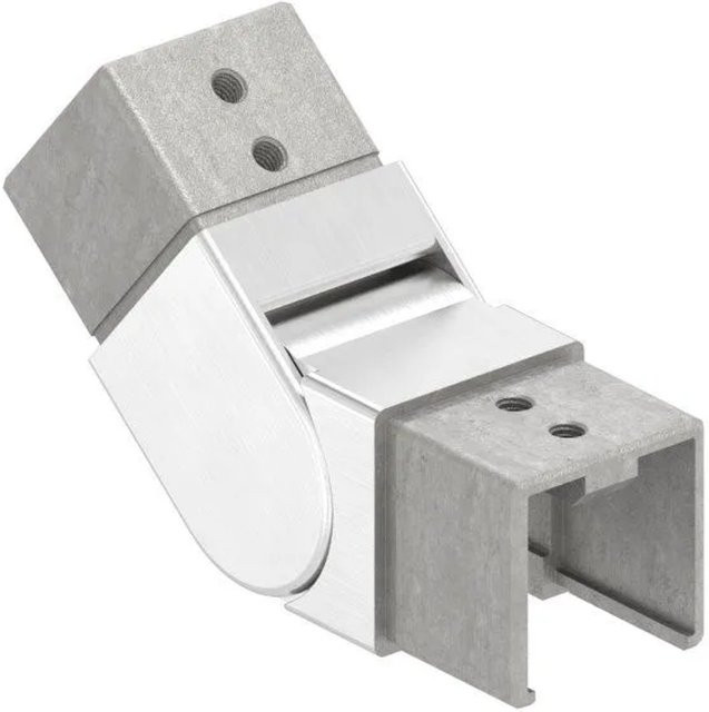 FeNau Flexibler Verbinder aus Edelstahl V4A für Quadratnutrohr 40 x 40 mm, Winkel 25-55 Grad, Farbe Silber - Bild 1