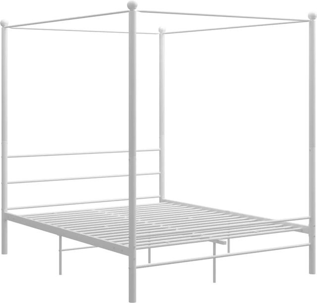vidaXL Himmelbett aus Metall in Weiß mit Canopy-Rahmen, B/T: 160 x 200 cm - Bild 1