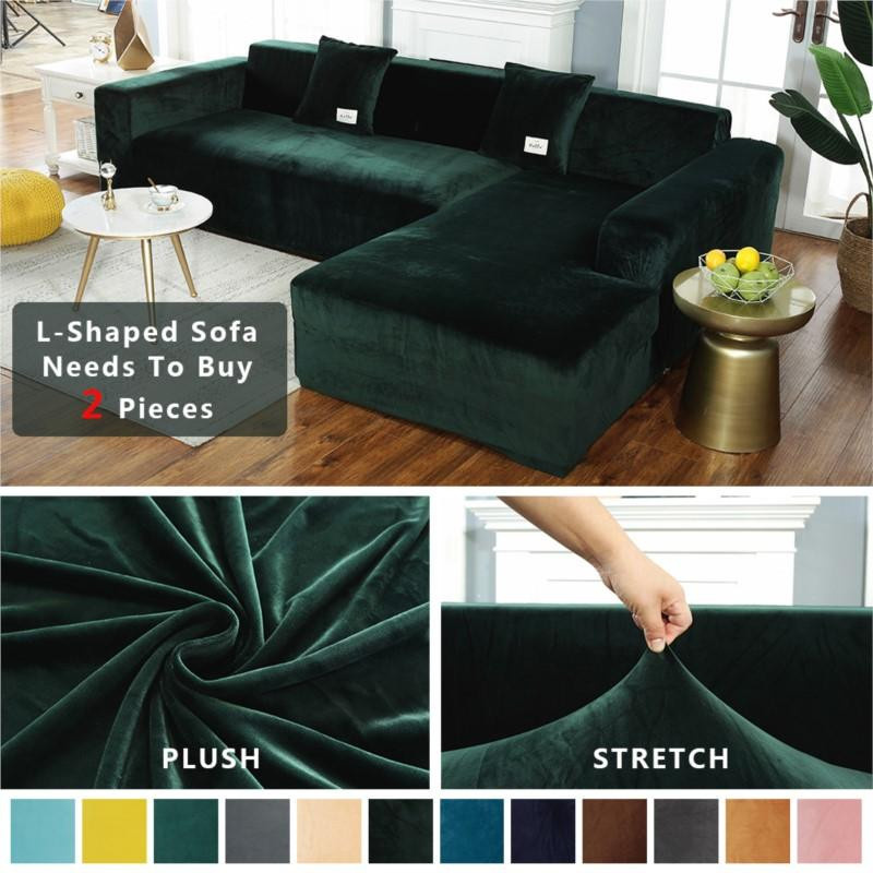 Leorate Samtstoff-Sofabezug aus Polyester mit Prägung, Stretch-Couchbezug für 1 Sitzplatz, Breite: 90-140 cm - Bild 3